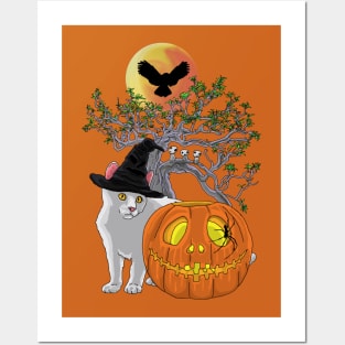 Cat Halloween Posters and Art